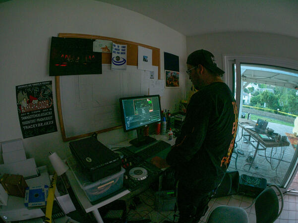 My streaming station for the night. Checking levels, camera framing, and transitions before showtime.