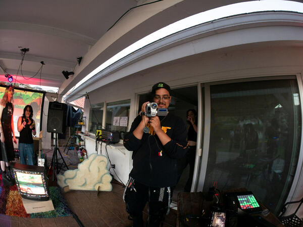 I used a tape camcorder as the stream's B cam